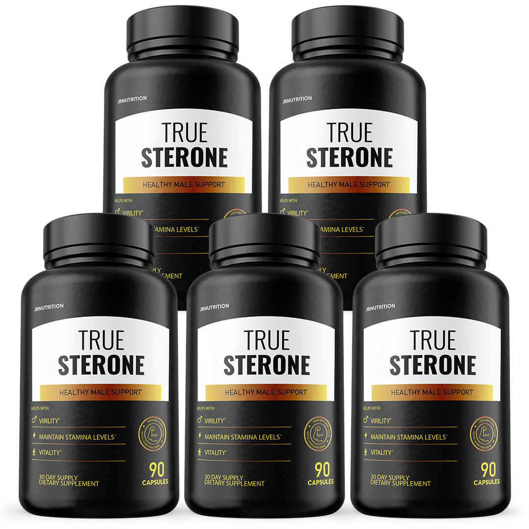 True Sterone Male Health Pills to Boost T-Levels and Performance - 5 Bottles